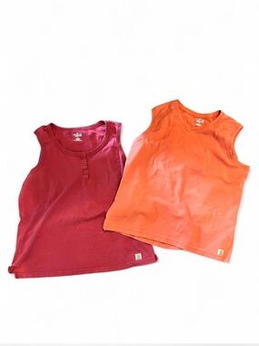 Carhartt Sleeveless Tank Tops in Red and Orange - Set of 2